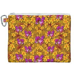 Blooming Flowers Of Orchid Paradise Canvas Cosmetic Bag (xxl) by pepitasart