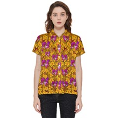 Blooming Flowers Of Orchid Paradise Short Sleeve Pocket Shirt
