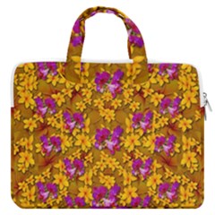 Blooming Flowers Of Orchid Paradise Macbook Pro 16  Double Pocket Laptop Bag 