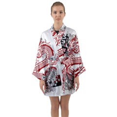 Dragon-6995594 Long Sleeve Satin Kimono by lipli