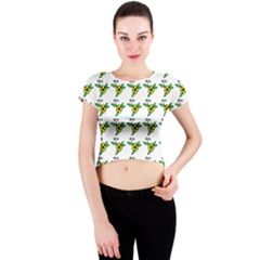 Pattern Design  Crew Neck Crop Top by lipli