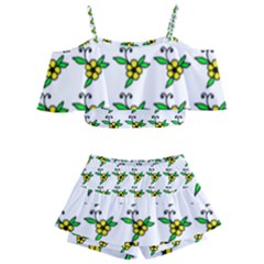 Pattern Design  Kids  Off Shoulder Skirt Bikini by lipli