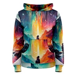 Starry Night Wanderlust: A Whimsical Adventure Women s Pullover Hoodie by stine1