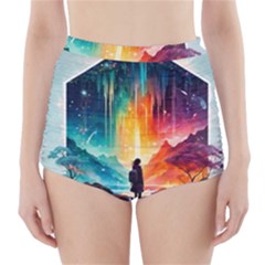 Starry Night Wanderlust: A Whimsical Adventure High-Waisted Bikini Bottoms