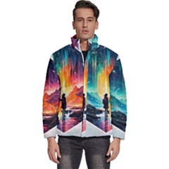 Starry Night Wanderlust: A Whimsical Adventure Men s Puffer Bubble Jacket Coat by stine1