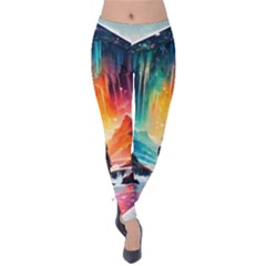 Starry Night Wanderlust: A Whimsical Adventure Velvet Leggings by stine1