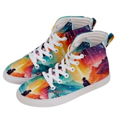 Starry Night Wanderlust: A Whimsical Adventure Women s Hi-top Skate Sneakers by stine1