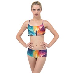 Starry Night Wanderlust: A Whimsical Adventure Layered Top Bikini Set by stine1