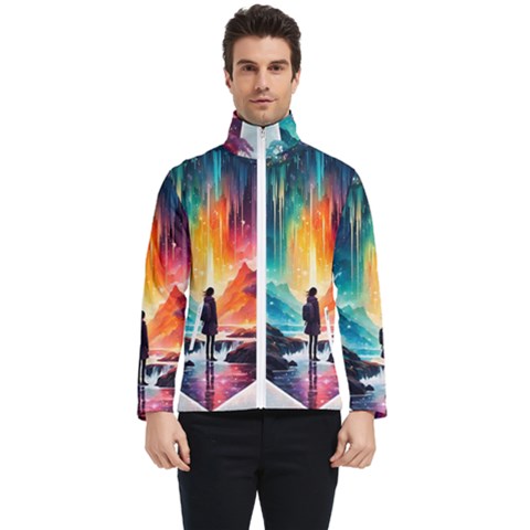 Starry Night Wanderlust: A Whimsical Adventure Men s Bomber Jacket by stine1