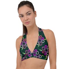 Floral-5522380 Halter Plunge Bikini Top by lipli