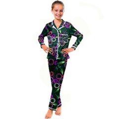 Floral-5522380 Kids  Satin Long Sleeve Pajamas Set by lipli