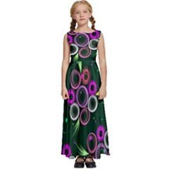 Floral-5522380 Kids  Satin Sleeveless Maxi Dress by lipli