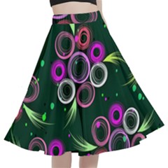 Floral-5522380 A-line Full Circle Midi Skirt With Pocket by lipli