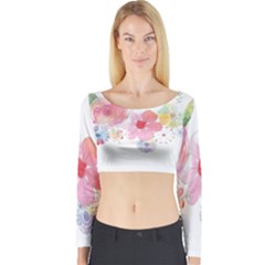 Flower-2342706 Long Sleeve Crop Top by lipli