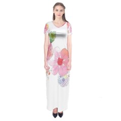 Flower-2342706 Short Sleeve Maxi Dress by lipli