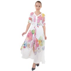 Flower-2342706 Waist Tie Boho Maxi Dress