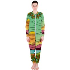 Painting Colors Box Green Onepiece Jumpsuit (ladies) by Bedest