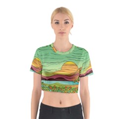 Painting Colors Box Green Cotton Crop Top by Bedest