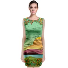 Painting Colors Box Green Classic Sleeveless Midi Dress