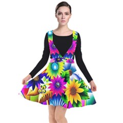 Flower Vase Flower Collage Pop Art Plunge Pinafore Dress by Bedest