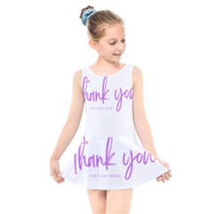 Thank You  Kids  Skater Dress Swimsuit by lipli