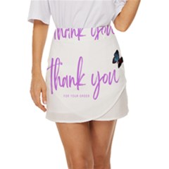 Thank You  Mini Front Wrap Skirt by lipli