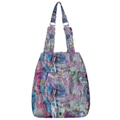 Layered Waves Center Zip Backpack by kaleidomarblingart