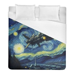 Spaceship Starry Night Van Gogh Painting Duvet Cover (full/ Double Size) by Maspions