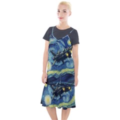 Spaceship Starry Night Van Gogh Painting Camis Fishtail Dress