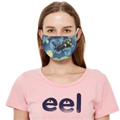 Spaceship Starry Night Van Gogh Painting Cloth Face Mask (adult)