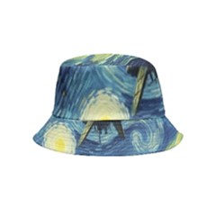 Spaceship Starry Night Van Gogh Painting Inside Out Bucket Hat (kids)