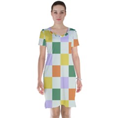 Board Pictures Chess Background Short Sleeve Nightdress