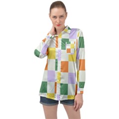 Board Pictures Chess Background Long Sleeve Satin Shirt