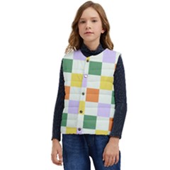 Board Pictures Chess Background Kid s Button Up Puffer Vest	