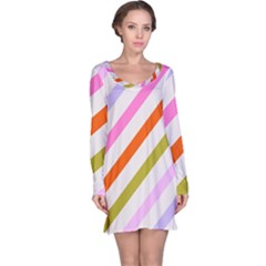 Lines Geometric Background Long Sleeve Nightdress