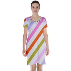 Lines Geometric Background Short Sleeve Nightdress