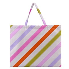 Lines Geometric Background Zipper Large Tote Bag