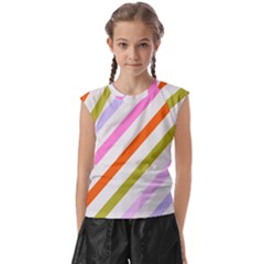 Lines Geometric Background Kids  Raglan Cap Sleeve T-Shirt