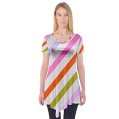 Lines Geometric Background Short Sleeve Tunic 