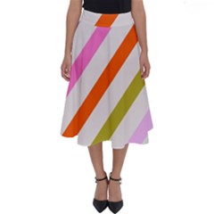 Lines Geometric Background Perfect Length Midi Skirt