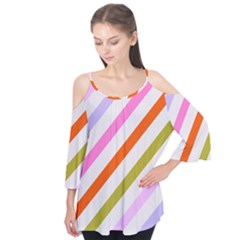 Lines Geometric Background Flutter Sleeve T-Shirt 