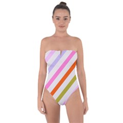 Lines Geometric Background Tie Back One Piece Swimsuit