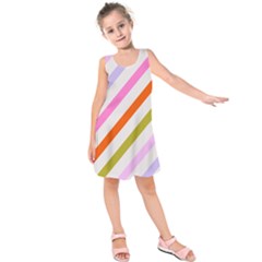 Lines Geometric Background Kids  Sleeveless Dress