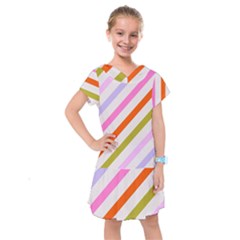 Lines Geometric Background Kids  Drop Waist Dress