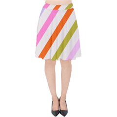 Lines Geometric Background Velvet High Waist Skirt