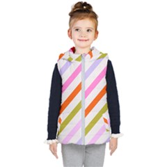 Lines Geometric Background Kids  Hooded Puffer Vest