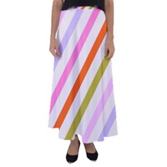 Lines Geometric Background Flared Maxi Skirt