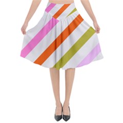 Lines Geometric Background Flared Midi Skirt