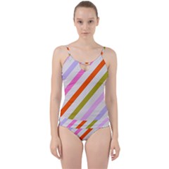 Lines Geometric Background Cut Out Top Tankini Set