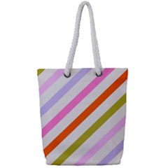 Lines Geometric Background Full Print Rope Handle Tote (Small)